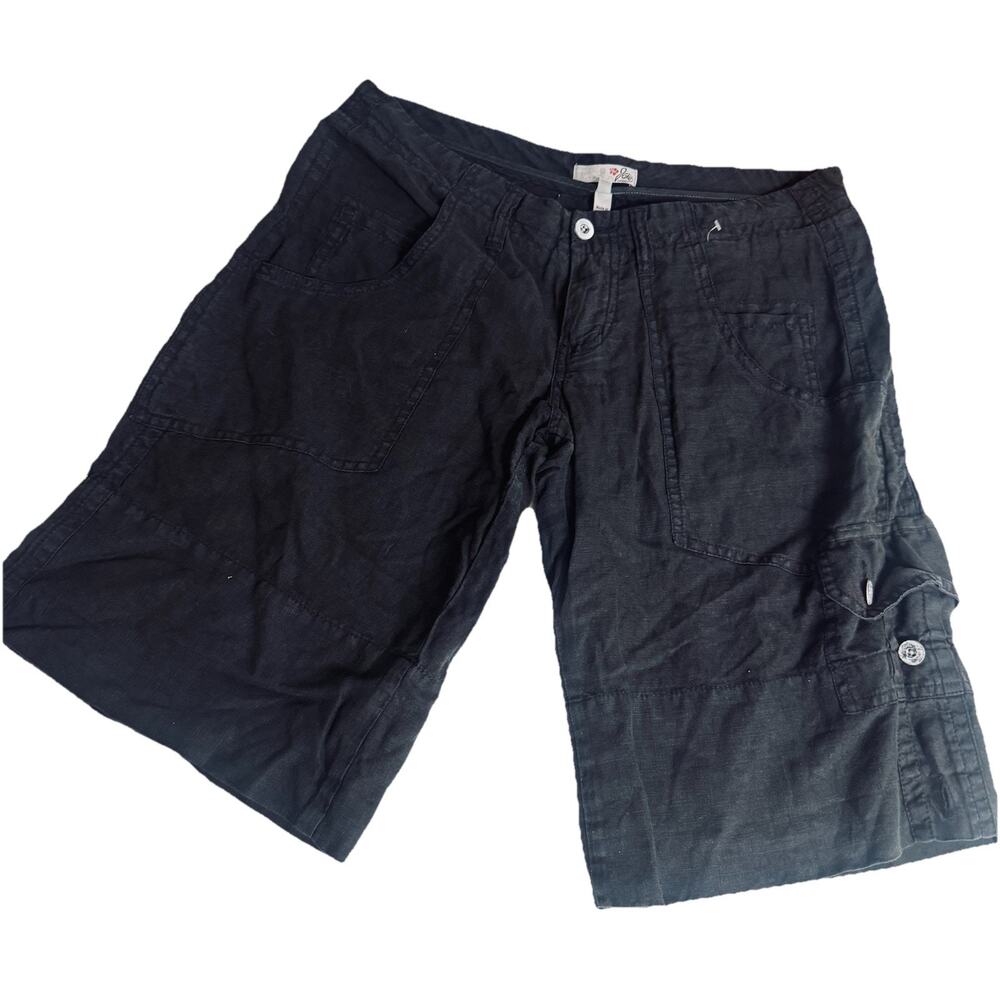 Joie Black Wide-Leg Cotton Blend Shorts